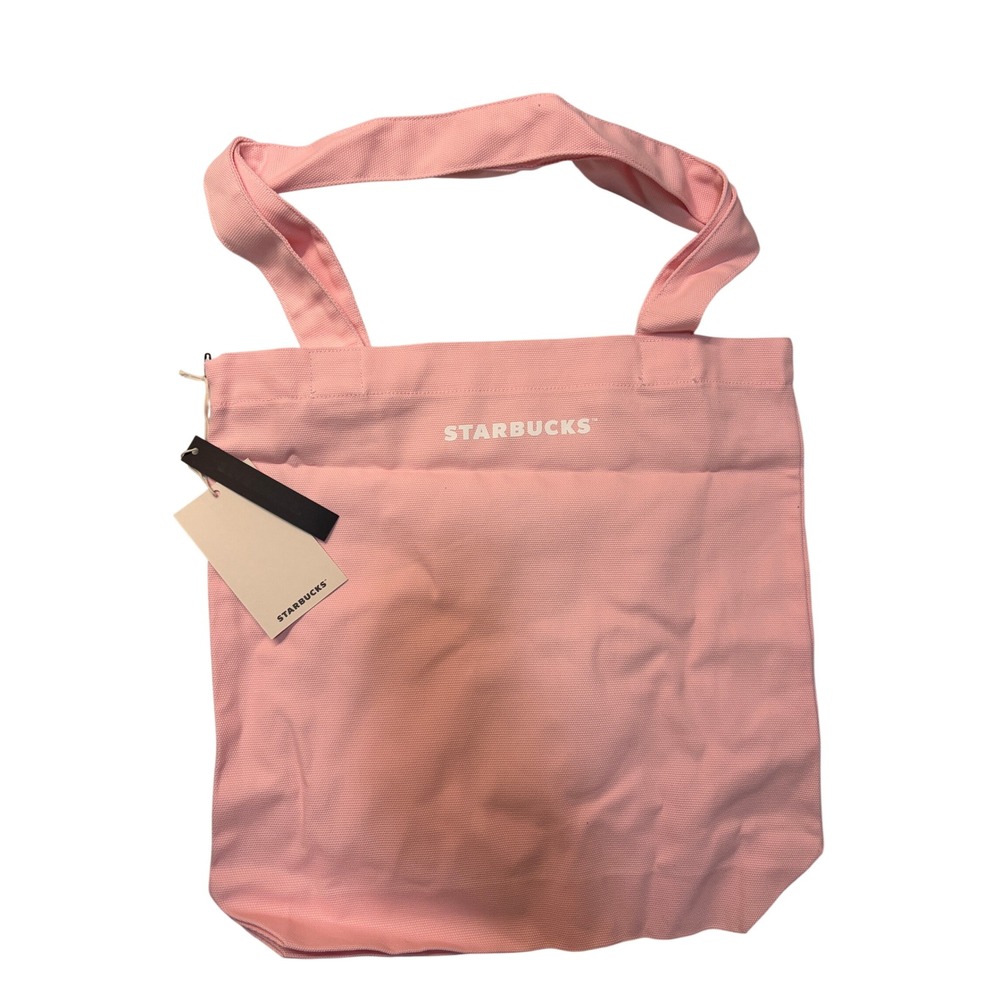 Starbucks Pink Bearista Strawberry Canvas Tote Bag Reusable Shopper NWT - Picture 2 of 2
